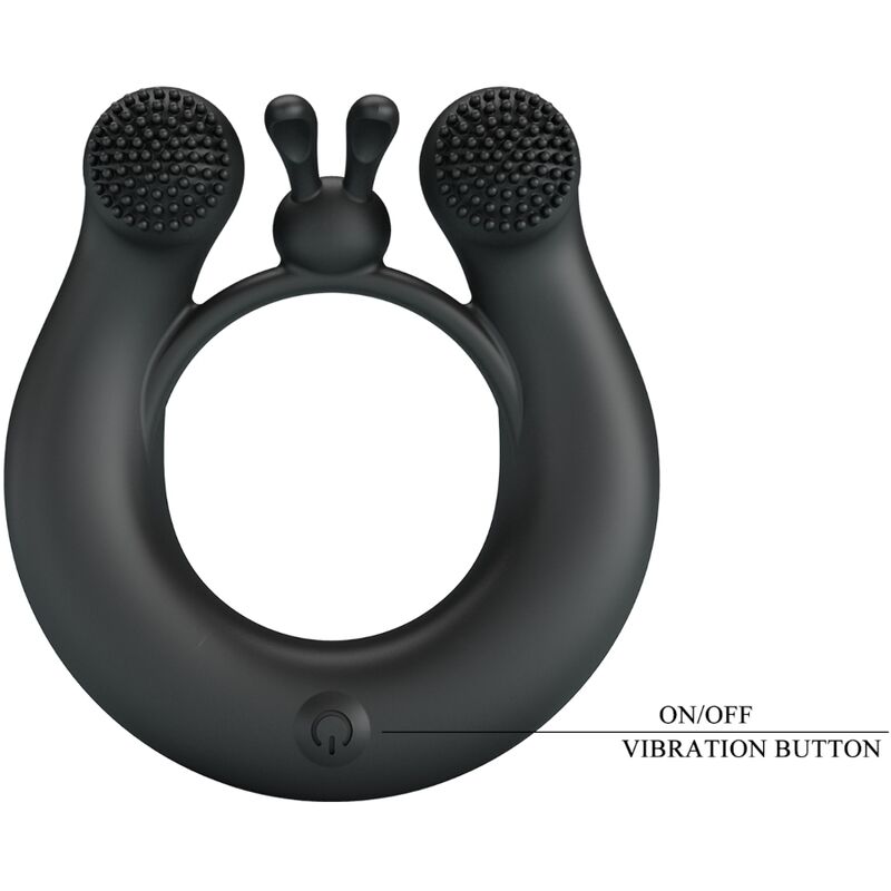 PRETTY LOVE - DAHLIA VIBRERENDE RING + CLITORISSTIMULATOR 12 TRILLINGEN ZWART