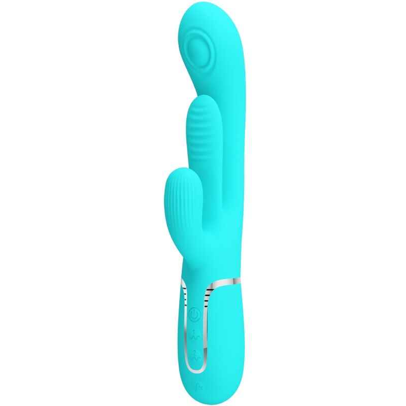 PRETTY LOVE - SHANIA TRIPLE RABBIT MULTIFUNCTIONELE VIBRATOR 3 IN 1 BLAUW