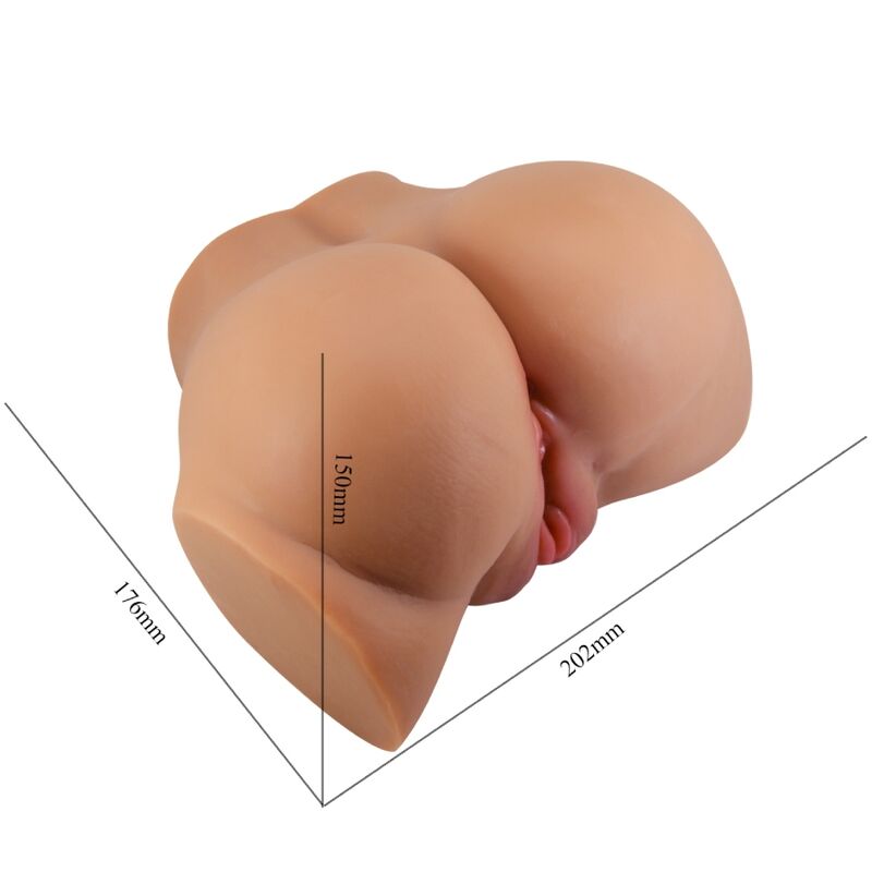 CRAZY BULL - EMILIA KUTVIBRATOR MET REALISTISCHE VAGINA EN AARSVLEES AFSTANDSBEDIENING