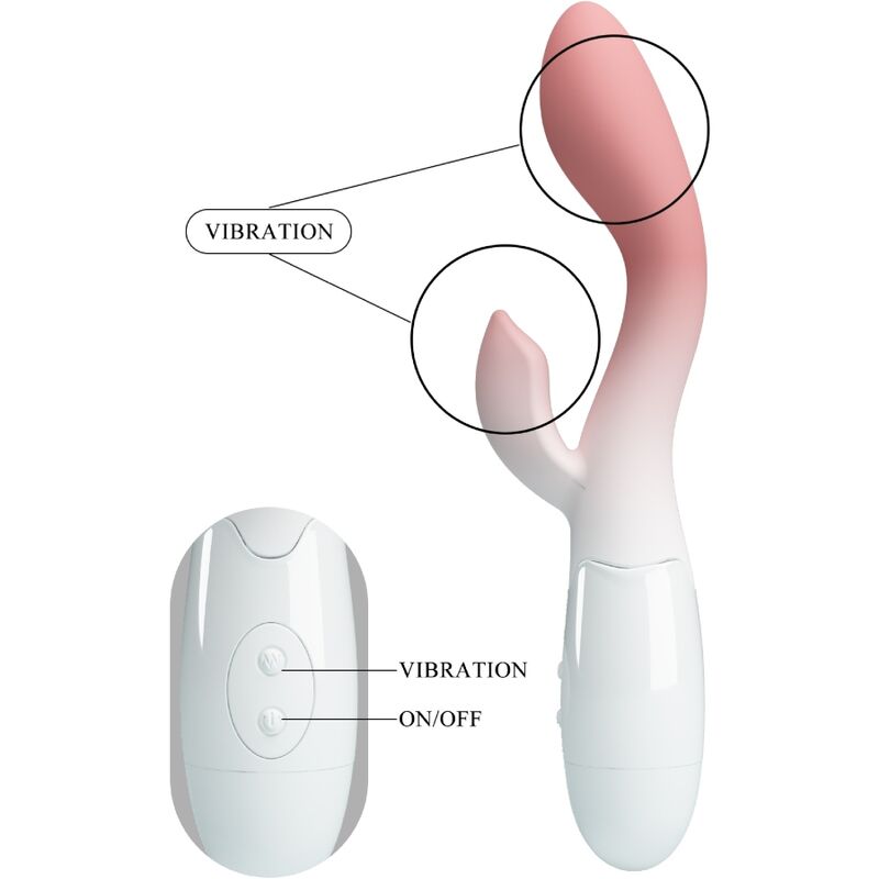 PRETTY LOVE - BRIGHTY G-SPOT VIBRATOR + KLITORISSTIMULATOR 30 TRILLINGEN ROZE