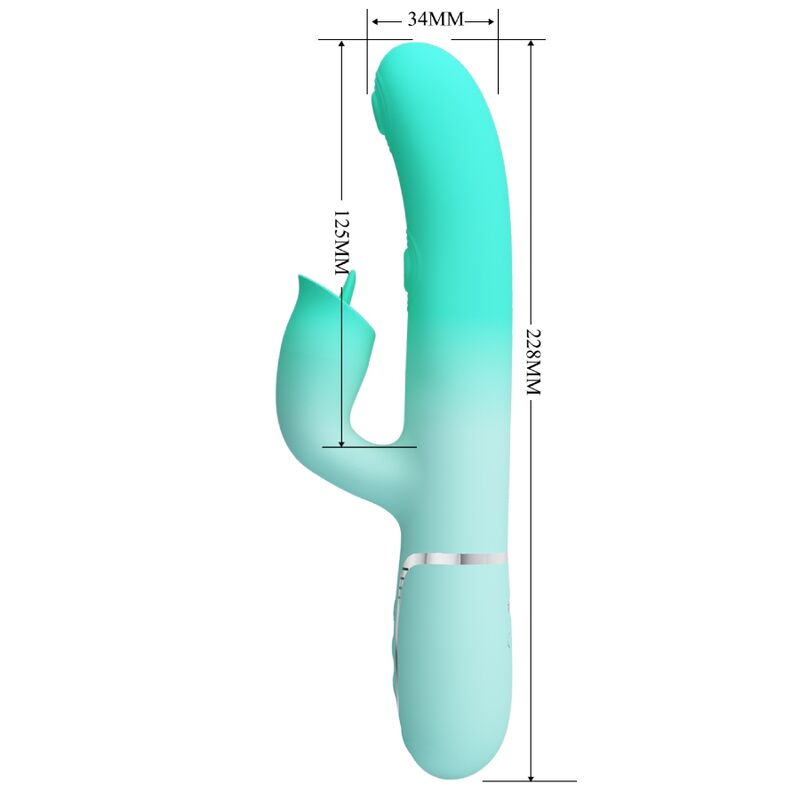 PRETTY LOVE - GIGI MULTIFUNCTIONELE KONIJNENVIBRATOR AQUAMARIJN