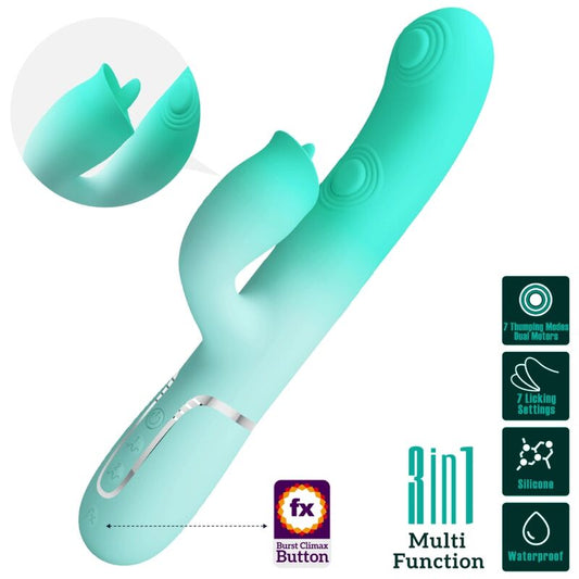 PRETTY LOVE - GIGI MULTIFUNCTIONELE KONIJNENVIBRATOR AQUAMARIJN