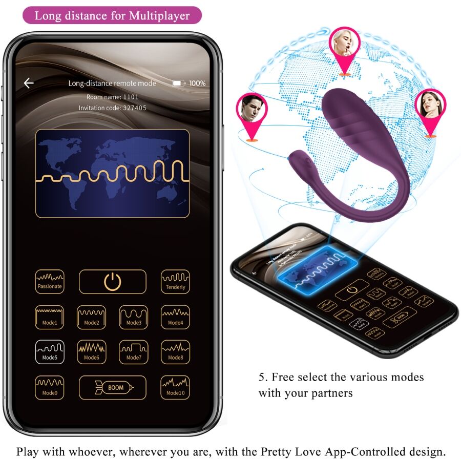 PRETTY LOVE - LEVIATHAN APP GESTUURDE VIBRATOR PAARS