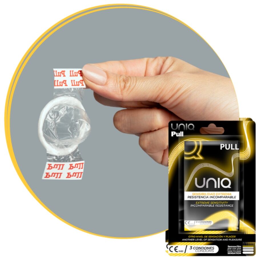 UNIQ - PULL LATEXVRIJE CONDOMS MET STROOKJES 3 STUKS