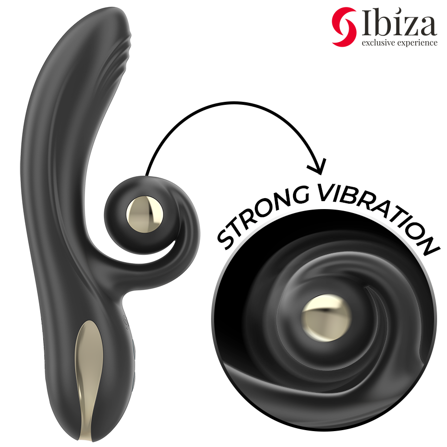 IBIZA - TWISTER VIBRATOR MET CURVESTIMULATOR EN VIBRO-ROTATIE