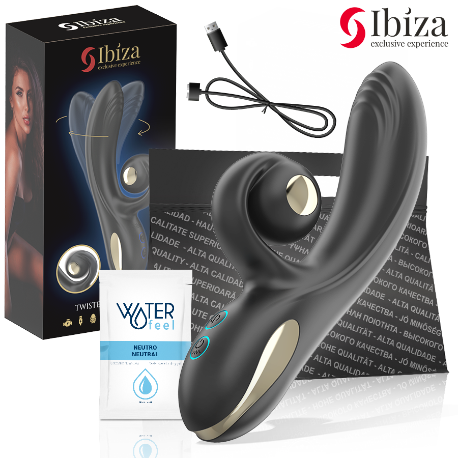 IBIZA - TWISTER VIBRATOR MET CURVESTIMULATOR EN VIBRO-ROTATIE
