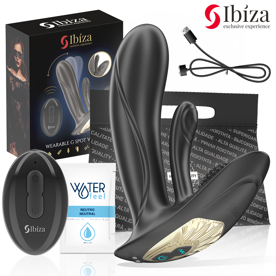 IBIZA - DRAAGBARE VIBRATOR MET G-PUNT- EN CLITORISSTIMULATIE MET AFSTANDSBEDIENING