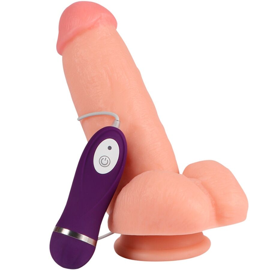 SHEQU - RODE ADELAAR VIBRATOR DILDO MET AFSTANDSBEDIENING 17 CM