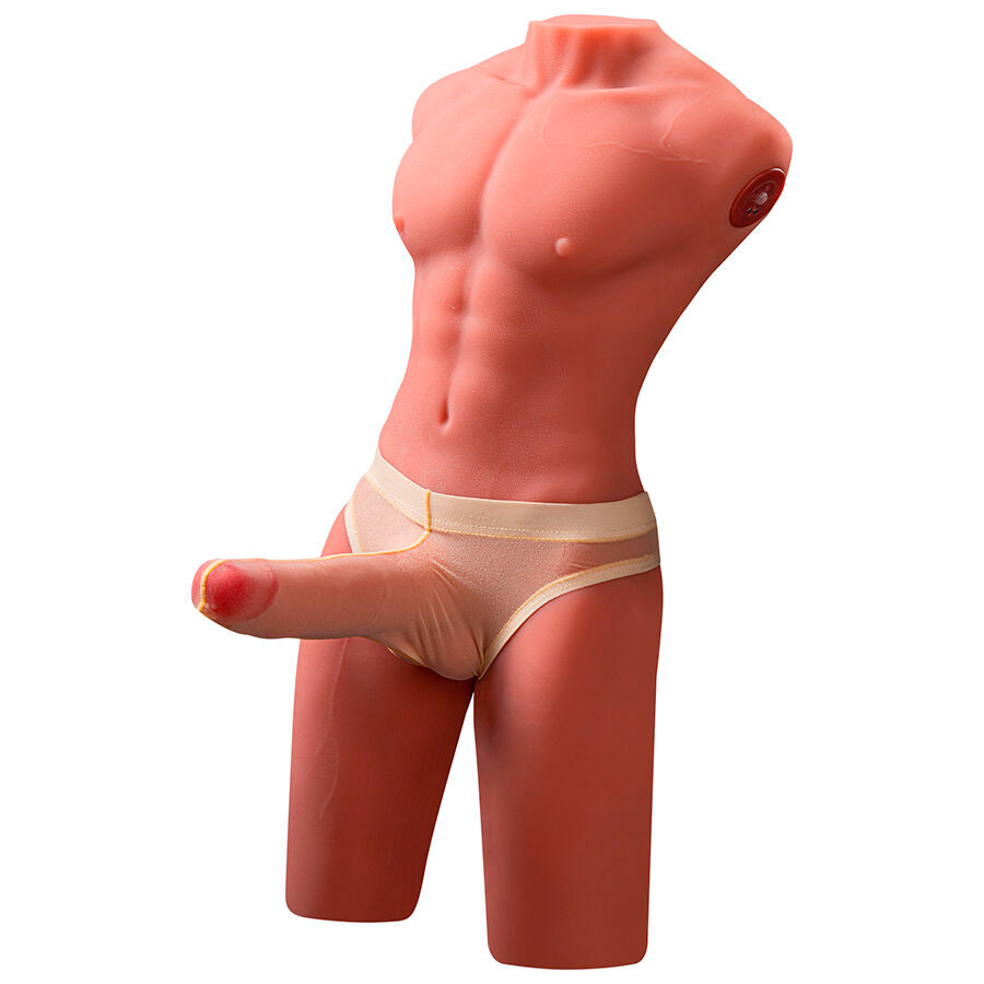 XISE - JASON REALISTISCHE MANNENTORSO HALF LICHAAM MET STOOTFUNCTIE EN TRILLING 55 CM