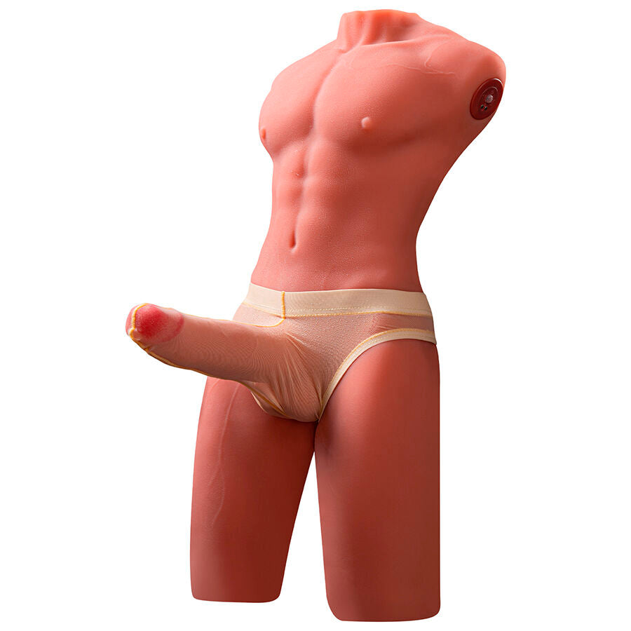 XISE - JASON REALISTISCHE MANNENTORSO HALF LICHAAM MET STOOTFUNCTIE EN TRILLING 55 CM