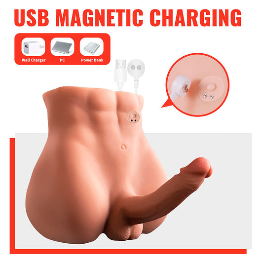 XISE - BERTLETT DILDO ASS REALISTISCHE DILDO EN ANUS MASTURBATOR FRONTPOSITIE MET STOTEN 18 CM