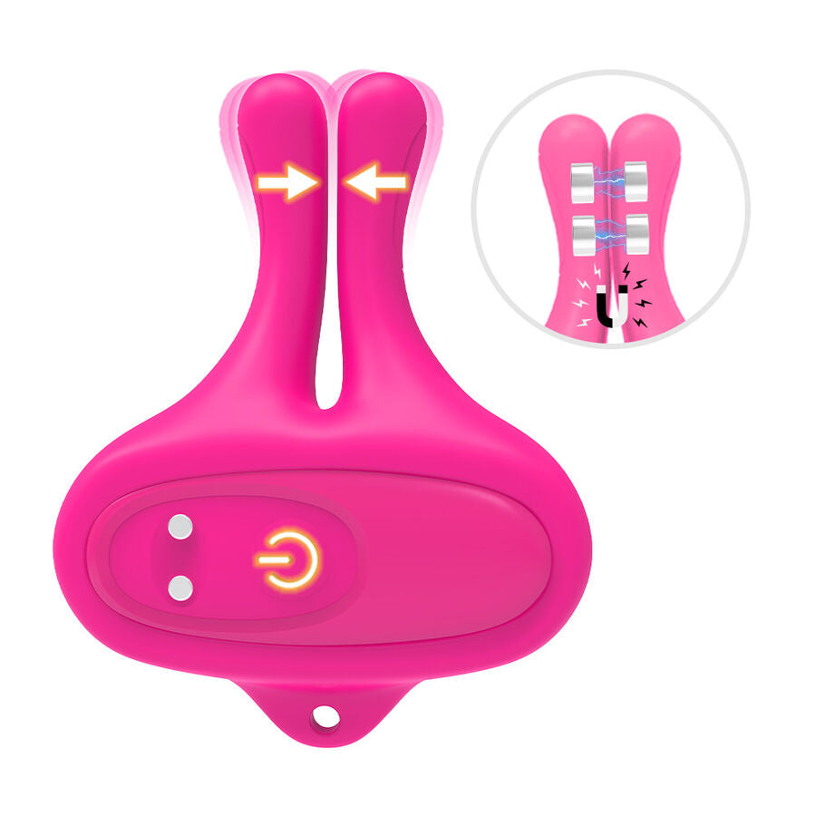 ARMONY - KONIJN VORM VIBRERENDE MAGNETISCHE NIPPELKLEMMEN ROZE