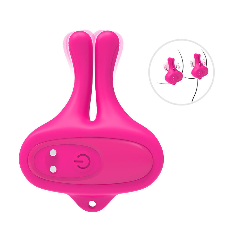 ARMONY - KONIJN VORM VIBRERENDE MAGNETISCHE NIPPELKLEMMEN ROZE