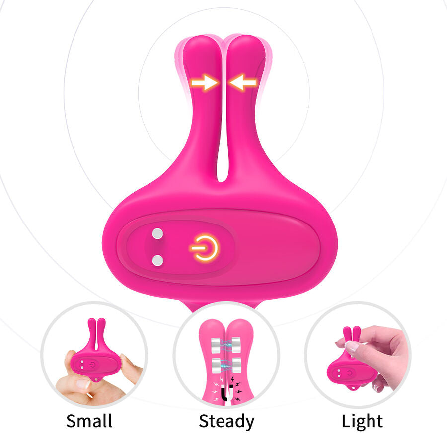 ARMONY - KONIJN VORM VIBRERENDE MAGNETISCHE NIPPELKLEMMEN ROZE