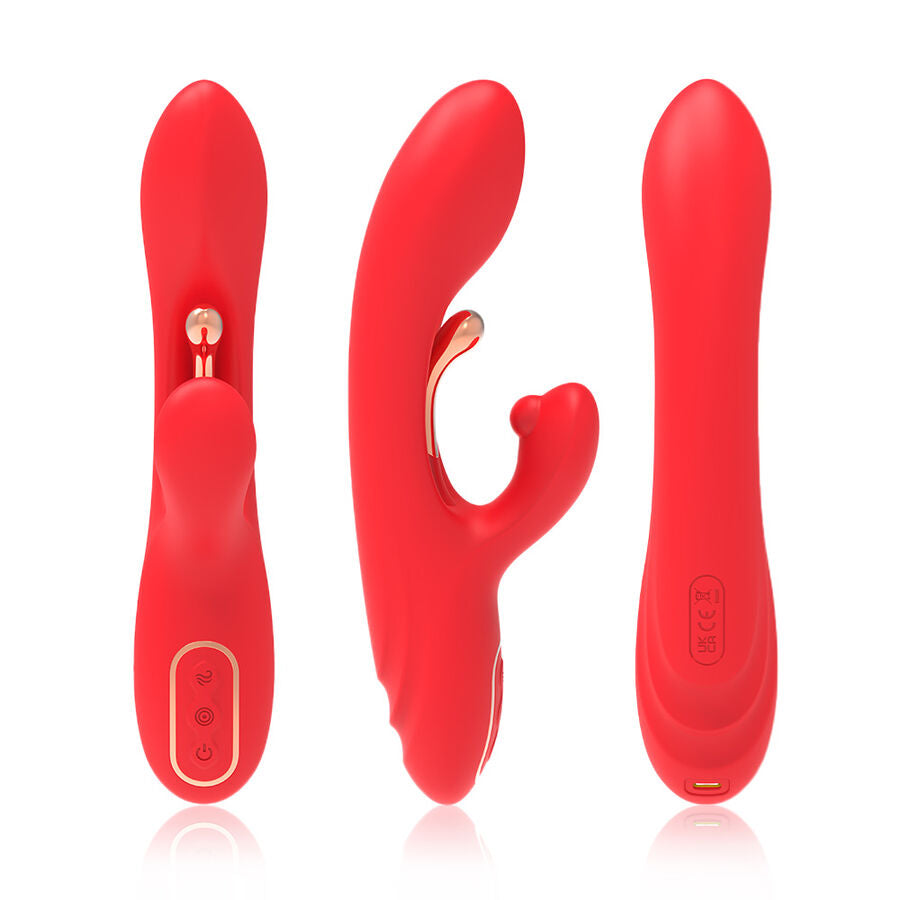 ARMONY - G-SPOT EN KLITORIS STIMULATOR VIBRATOR MET OSCILLERENDE TONG ROOD