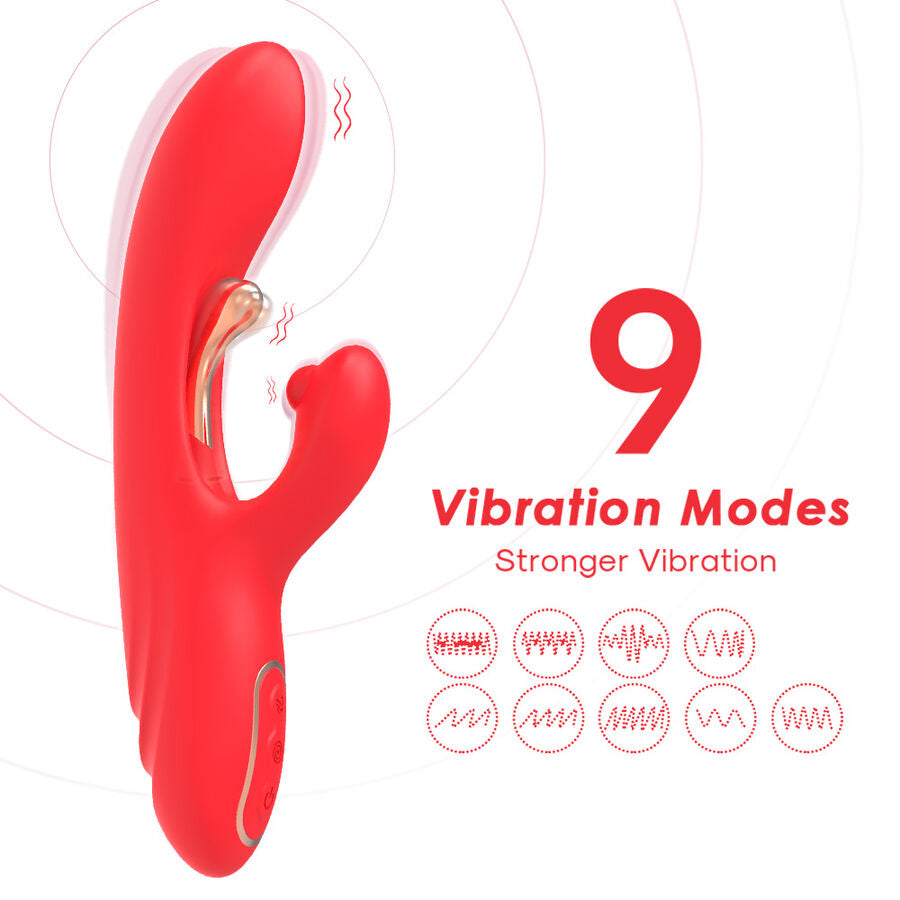 ARMONY - G-SPOT EN KLITORIS STIMULATOR VIBRATOR MET OSCILLERENDE TONG ROOD