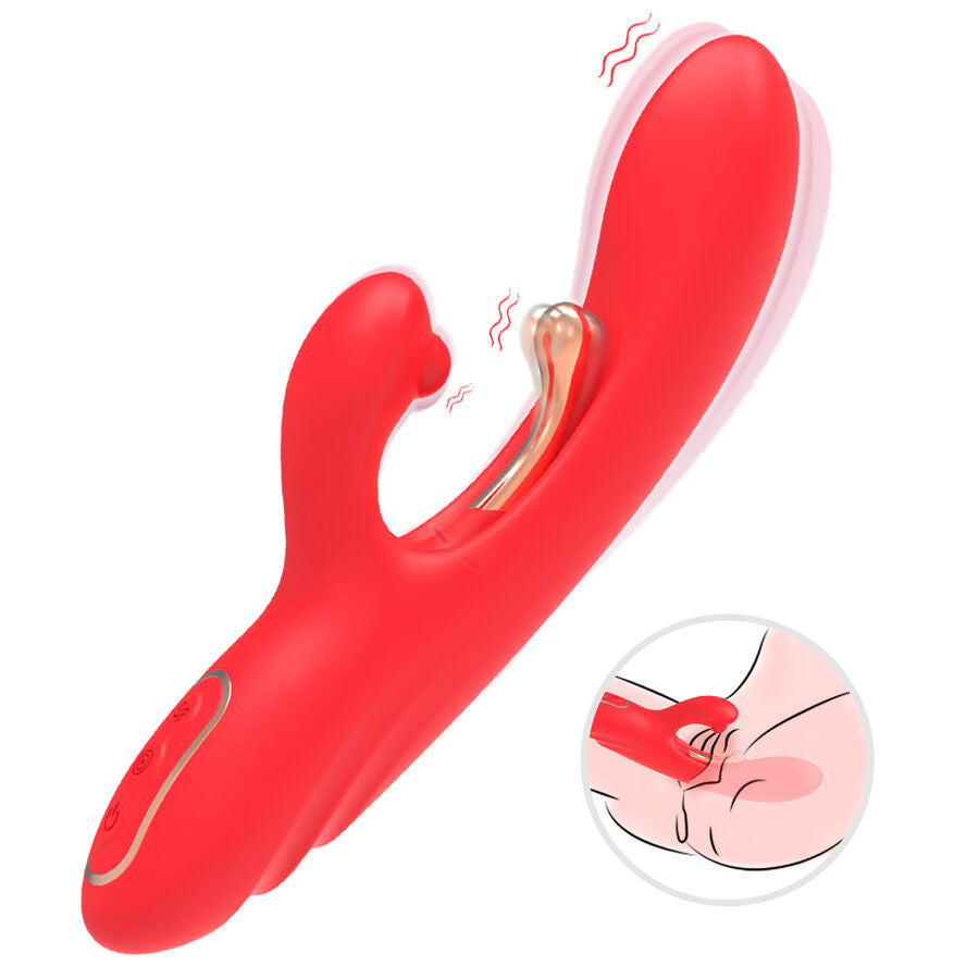 ARMONY - G-SPOT EN KLITORIS STIMULATOR VIBRATOR MET OSCILLERENDE TONG ROOD