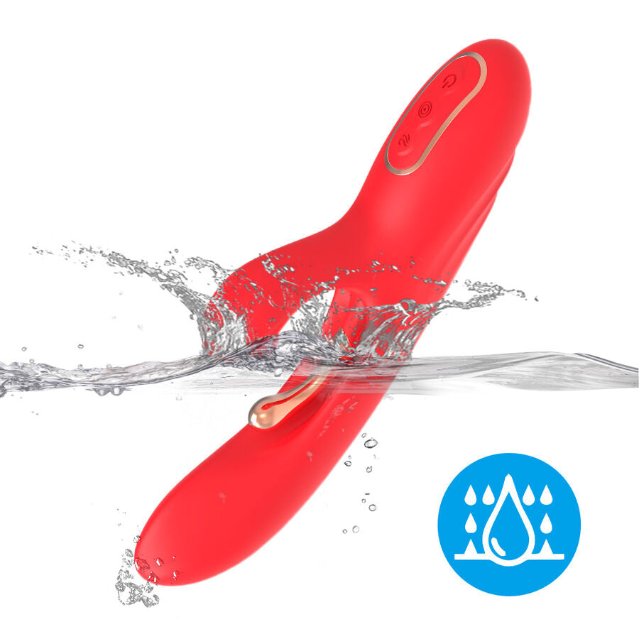 ARMONY - G-SPOT EN KLITORIS STIMULATOR VIBRATOR MET OSCILLERENDE TONG ROOD