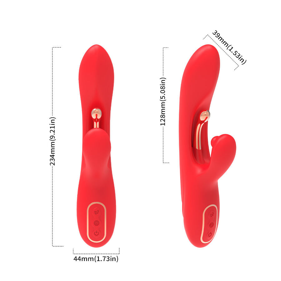 ARMONY - G-SPOT EN KLITORIS STIMULATOR VIBRATOR MET OSCILLERENDE TONG ROOD