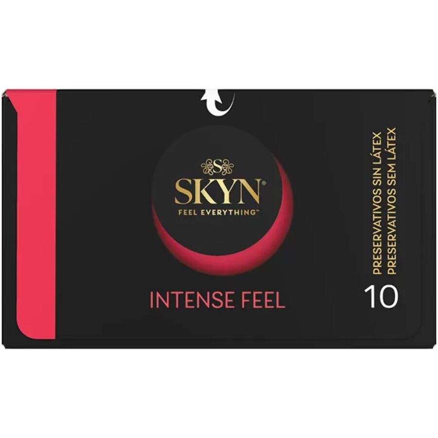 SKYN - INTENSE FEEL GECONTEXTUREERD CONDOOM MET GOLVEND ONTWERP 10 STUKS