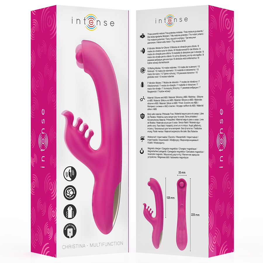INTENSE - CHRISTINA MULTIFUNCTIONELE KONIJNENVIBRATOR 22,5 CM ROZE