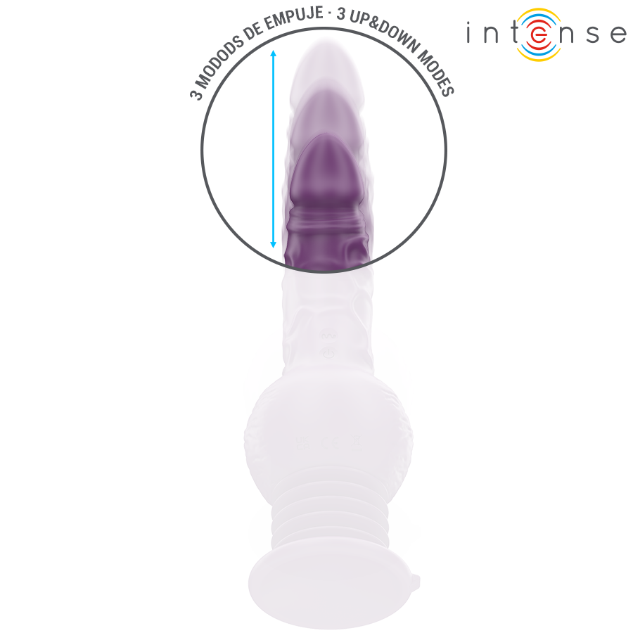 INTENSE - TATUM MULTIFUNCTIONELE VIBRATOR MET OP EN NEER VIBRATIE 24 CM PAARS