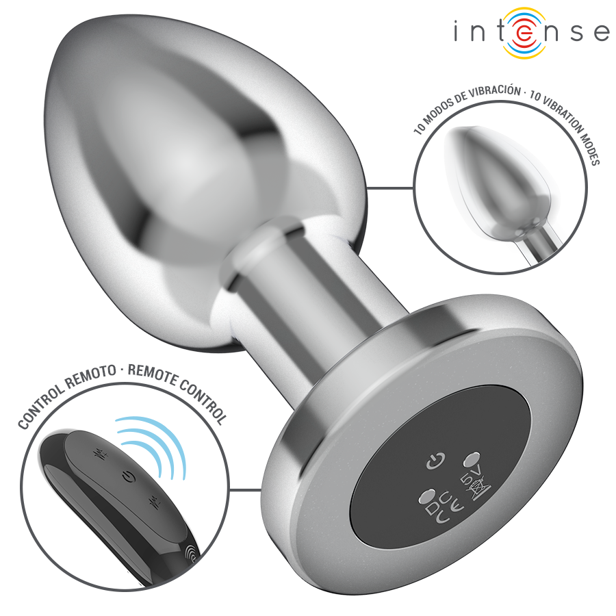 INTENSE - ANAL PLUG 10 TRILLINGEN METAAL MET AFSTANDSBEDIENING L
