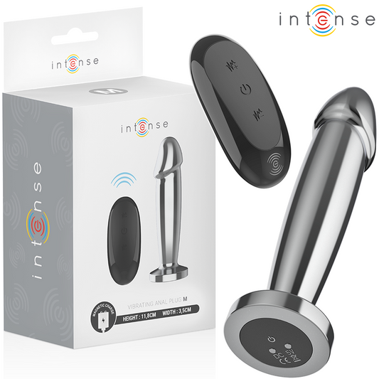 INTENSE - ANAL PLUG 10 VIBRATIONS METAL DILDO WITH REMOTE CONTROL M