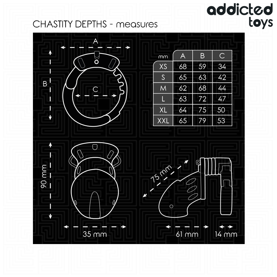 ADDICTED TOYS LOCKED - CHASTITY DEPTHS PENIS KOOI 7.5 CM
