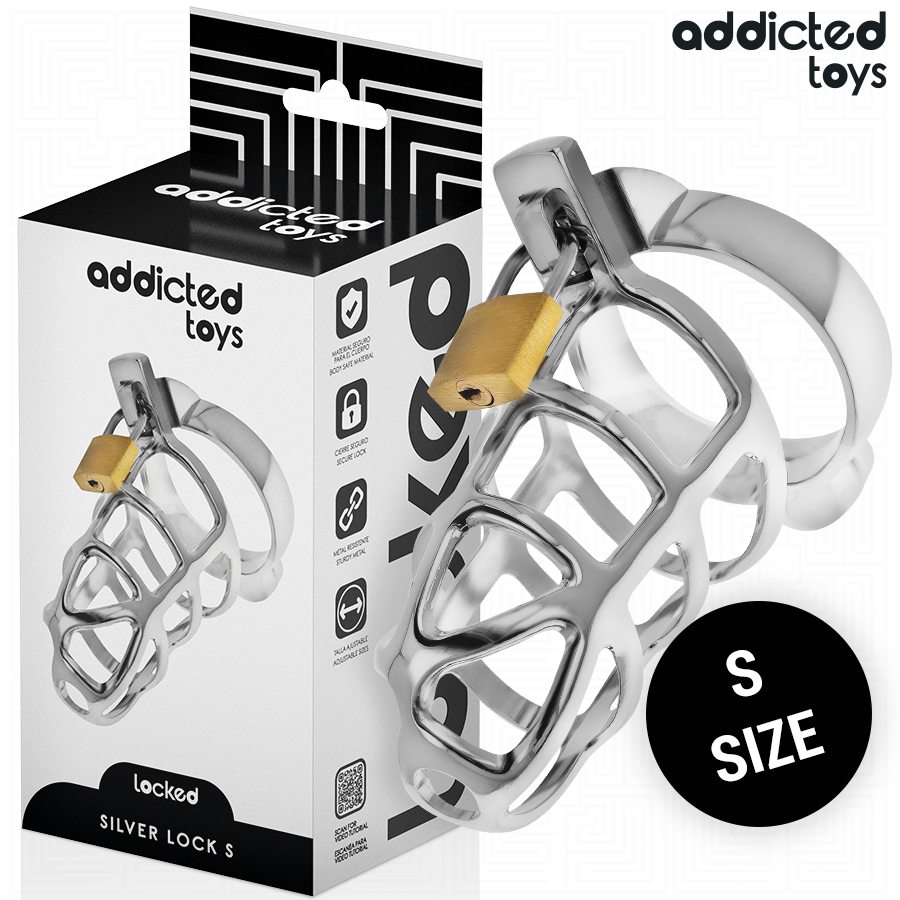 ADDICTED TOYS LOCKED - ZILVEREN METALEN PENISKOOI MAAT S