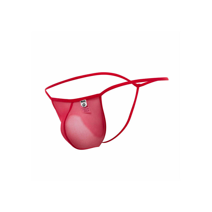 MOB - RED T-SHAPED TRANSPARENT THONG SIZE S/M