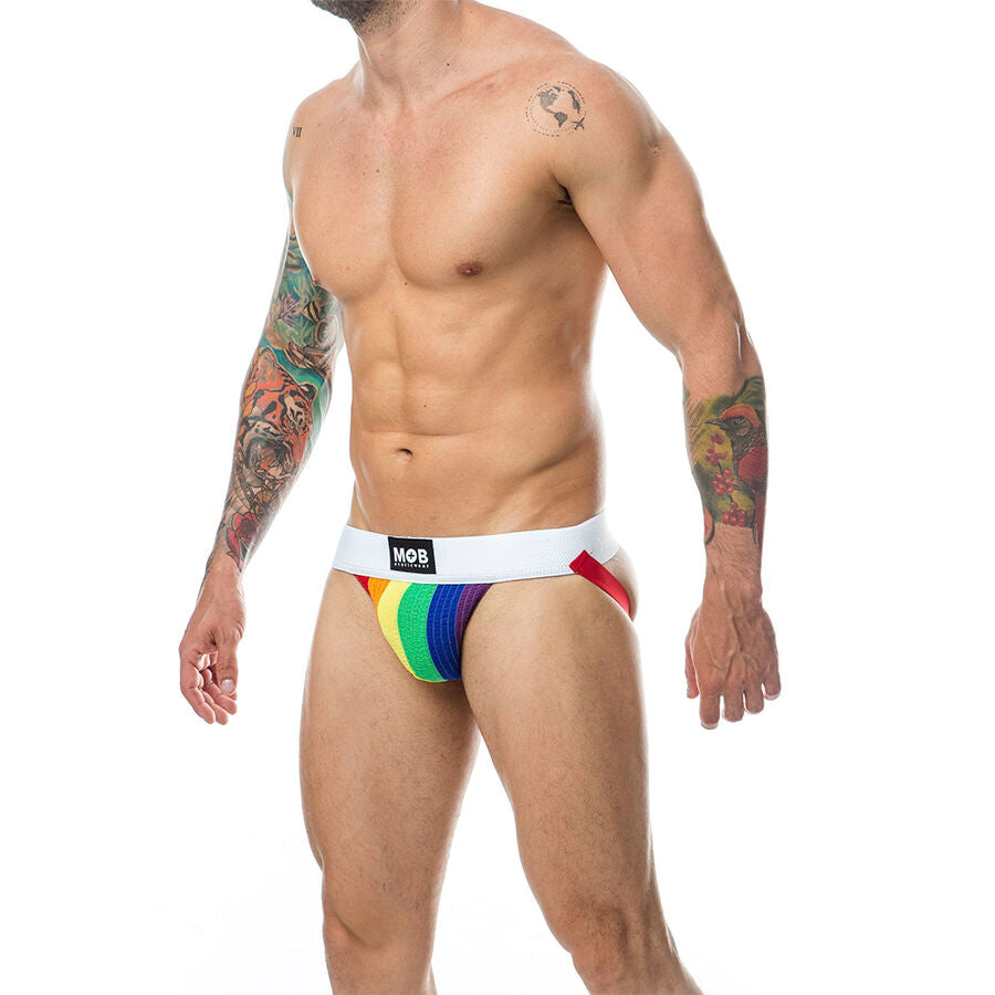 MOB - CLASSIC JOCK STRIPE RAINBOW SIZE XL