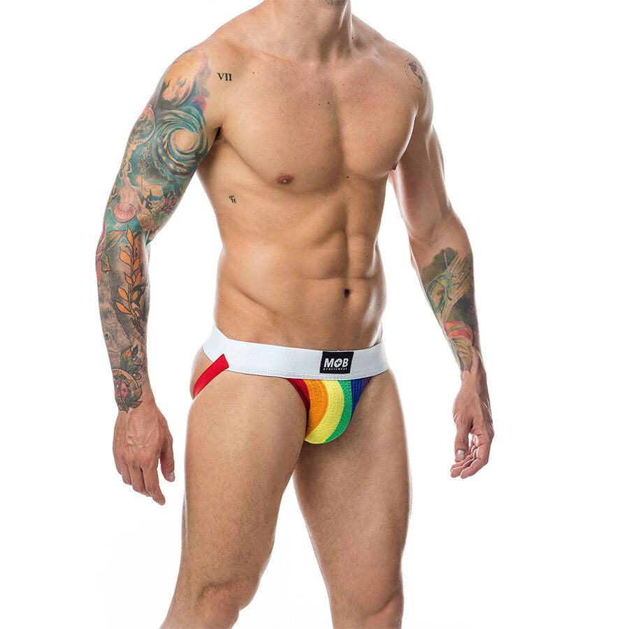 MOB - CLASSIC JOCK STRIPE RAINBOW SIZE XL