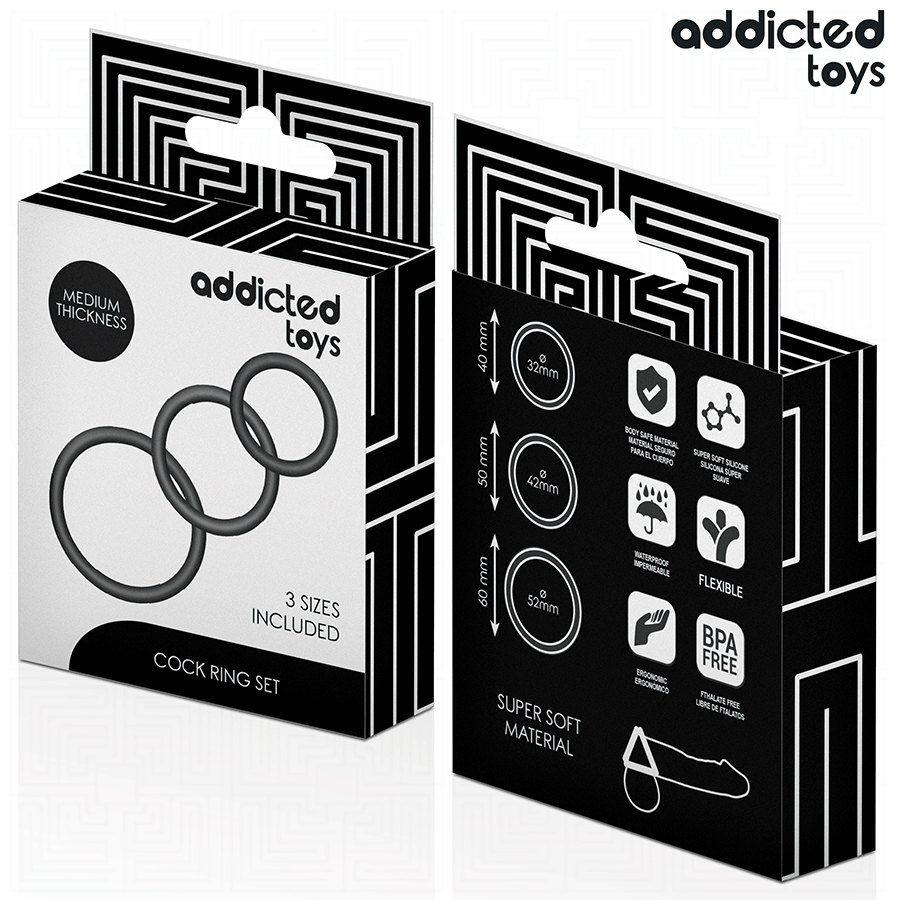 ADDICTED TOYS - SET SILICONEN RINGEN MODEL 2