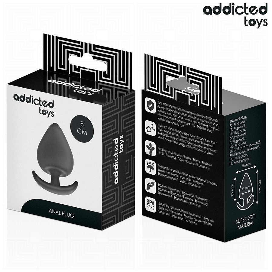 ADDICTED TOYS - BUTTPLUG SILICONE MAAT L 8 CM
