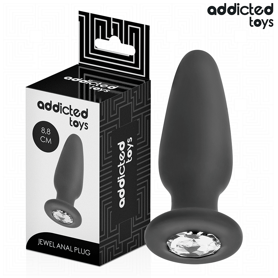 ADDICTED TOYS - BUTTPLUG MET JUWEEL SILICONE MAAT S 8.8 CM