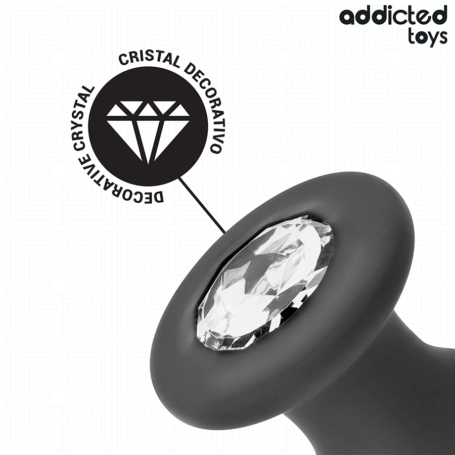 ADDICTED TOYS - ANAL PLUG MET JUWEEL SILICONEN MAAT M 10,4 CM