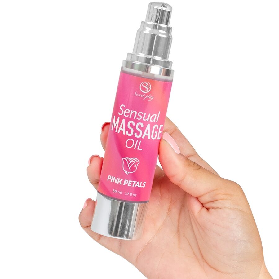 SECRETPLAY - ROZE BLOEMBLAADJES MASSAGEOLIE