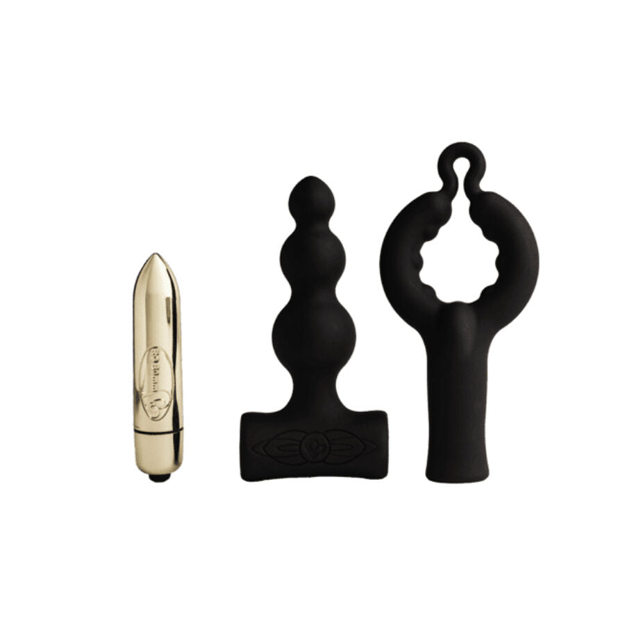ROCKS- OFF - PETITE SENSATIONS ANAL PLUG VIBRATOR ZWART MET BELLETJES