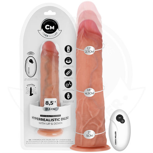 COCK MILLER - HYPERREALISTISCHE DILDO MET ZUIGNAP EN THRUSTFUNCTIE MET AFSTANDSBEDIENING 21,5 CM