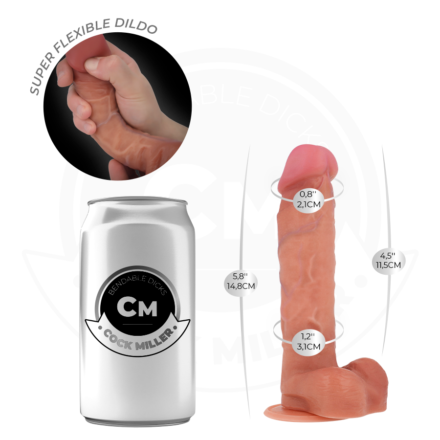 COCK MILLER - HYPERREALISTISCHE ARTICULEERBARE DILDO 14,8 CM