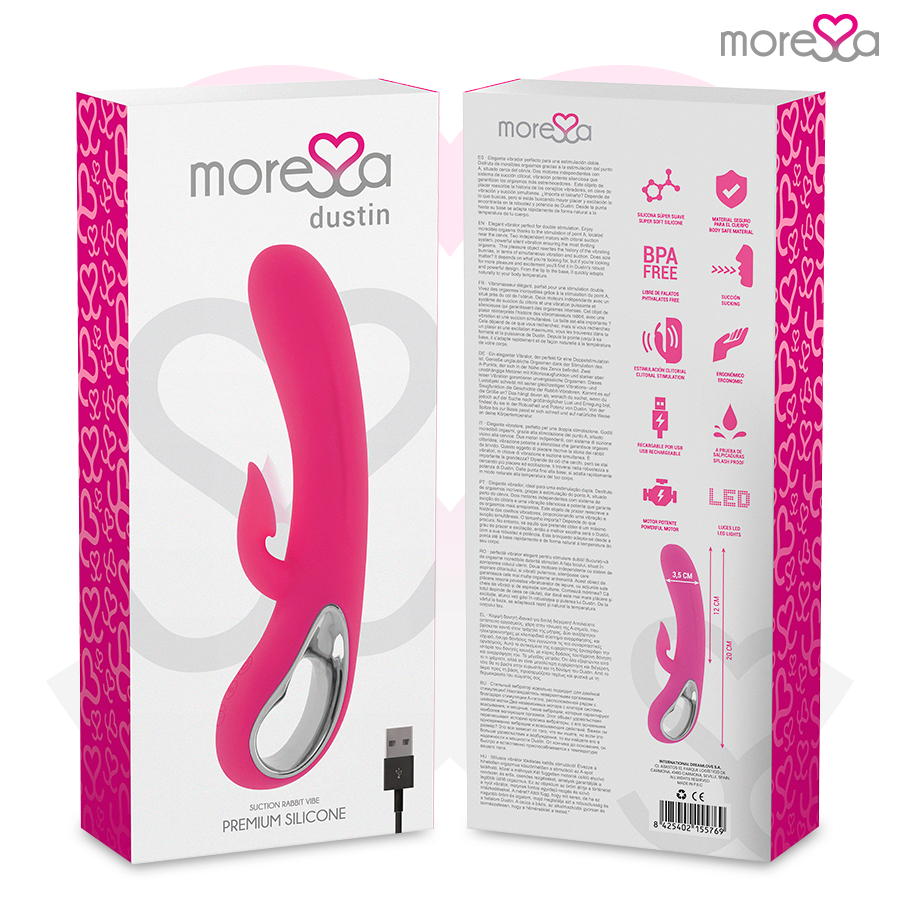 MORESSA - DUSTIN CLITORALE ZUIGING EN KRACHTIGE TRILLING PREMIUM SILICONEN OPLAADBAAR