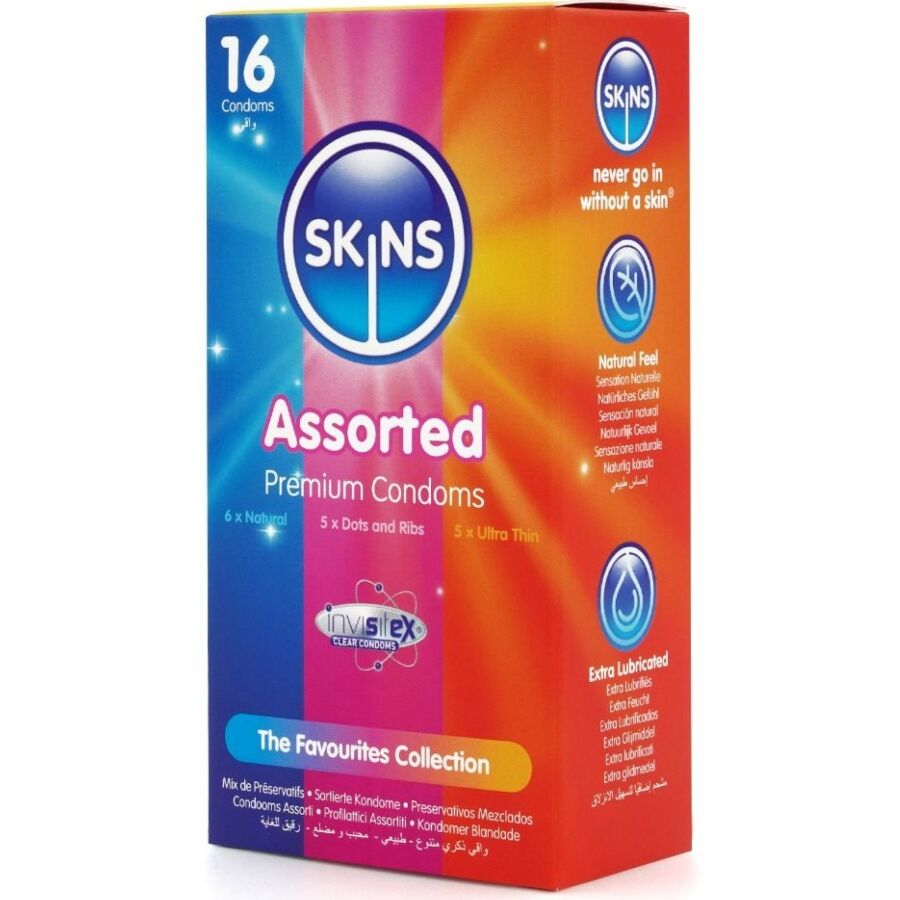 SKINS - VERPAKKING MET 16 DIVERSE PREMIUM CONDOMS