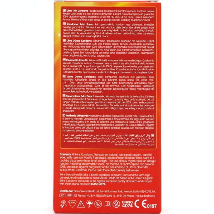 SKINS - ULTRADUNNE PREMIUM CONDOMS PAK 8