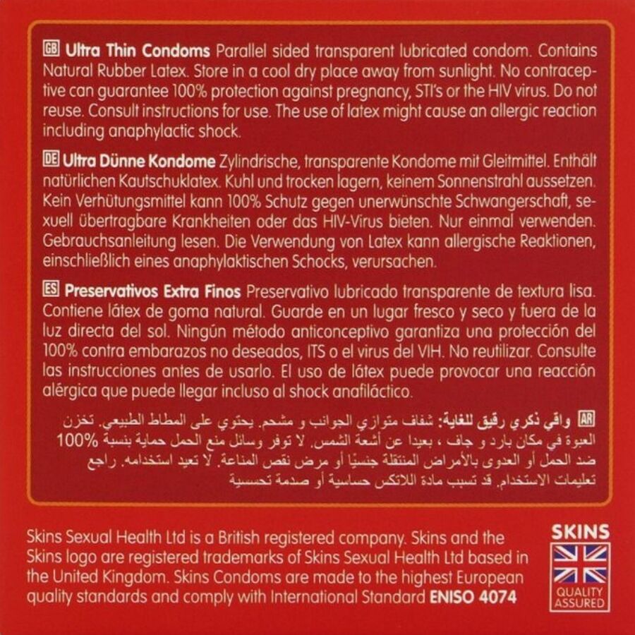 SKINS - ULTRA DUNNE PREMIUM CONDOMS PAK 4