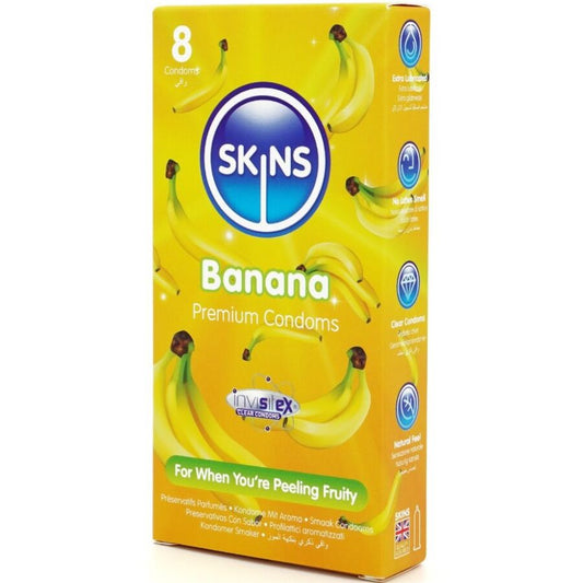 SKINS - BANANA PREMIUM CONDOMS PAK 8