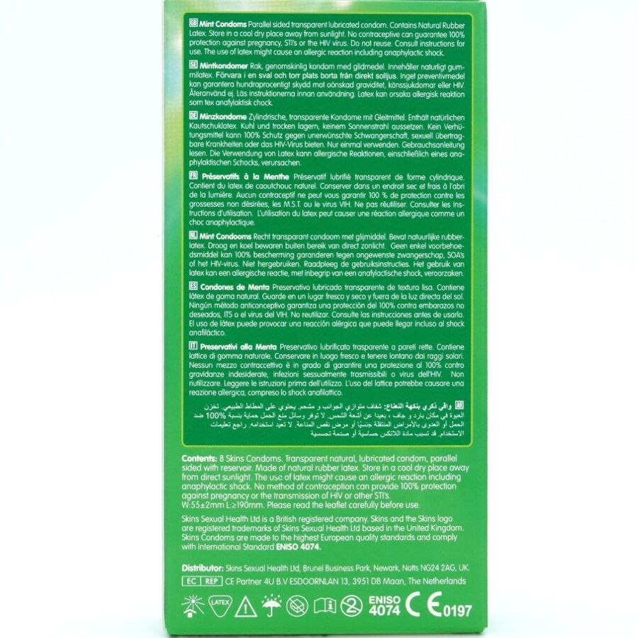 SKINS - MINT CONDOMS PREMIUM VERPAKKING 8