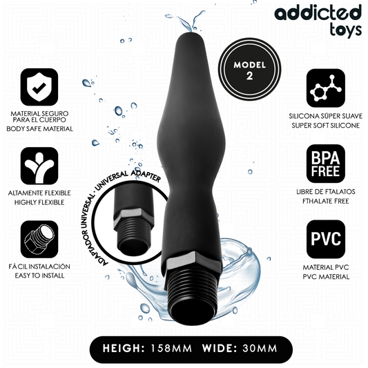 ADDICTED TOYS - ANAAL REINIGER MET UNIVERSELE ADAPTER MODEL 2
