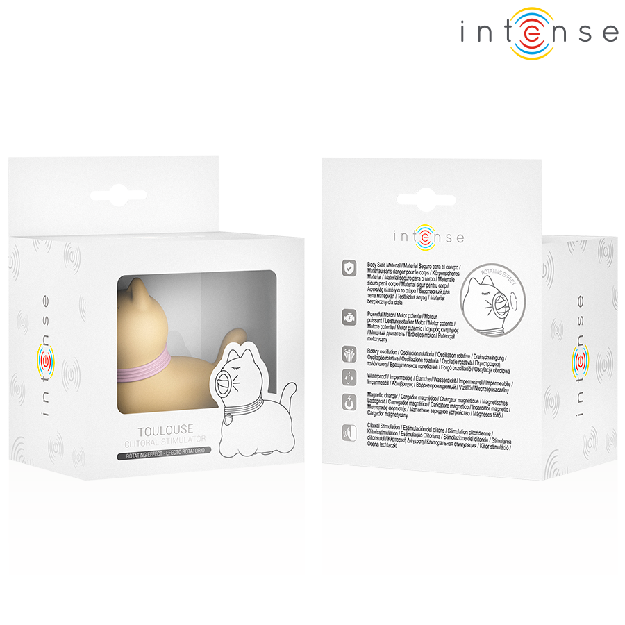 INTENSE - TOULOUSE STIMULATOR MET 360º DRAAIENDE TONG GEEL