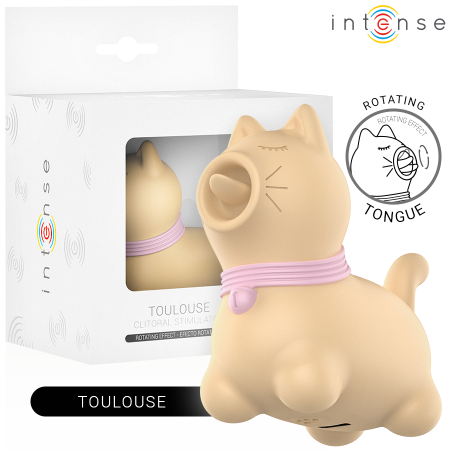 INTENSE - TOULOUSE STIMULATOR MET 360º DRAAIENDE TONG GEEL